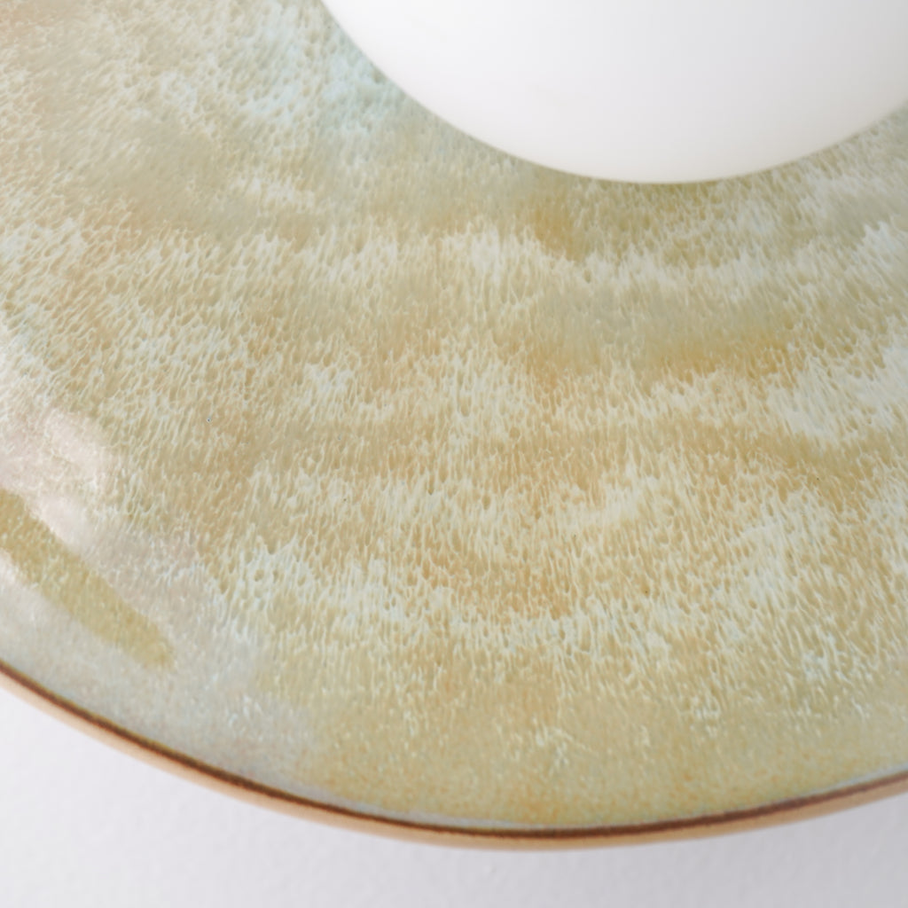 Ceramic Wall Light in Olive Green / Wall Sconce