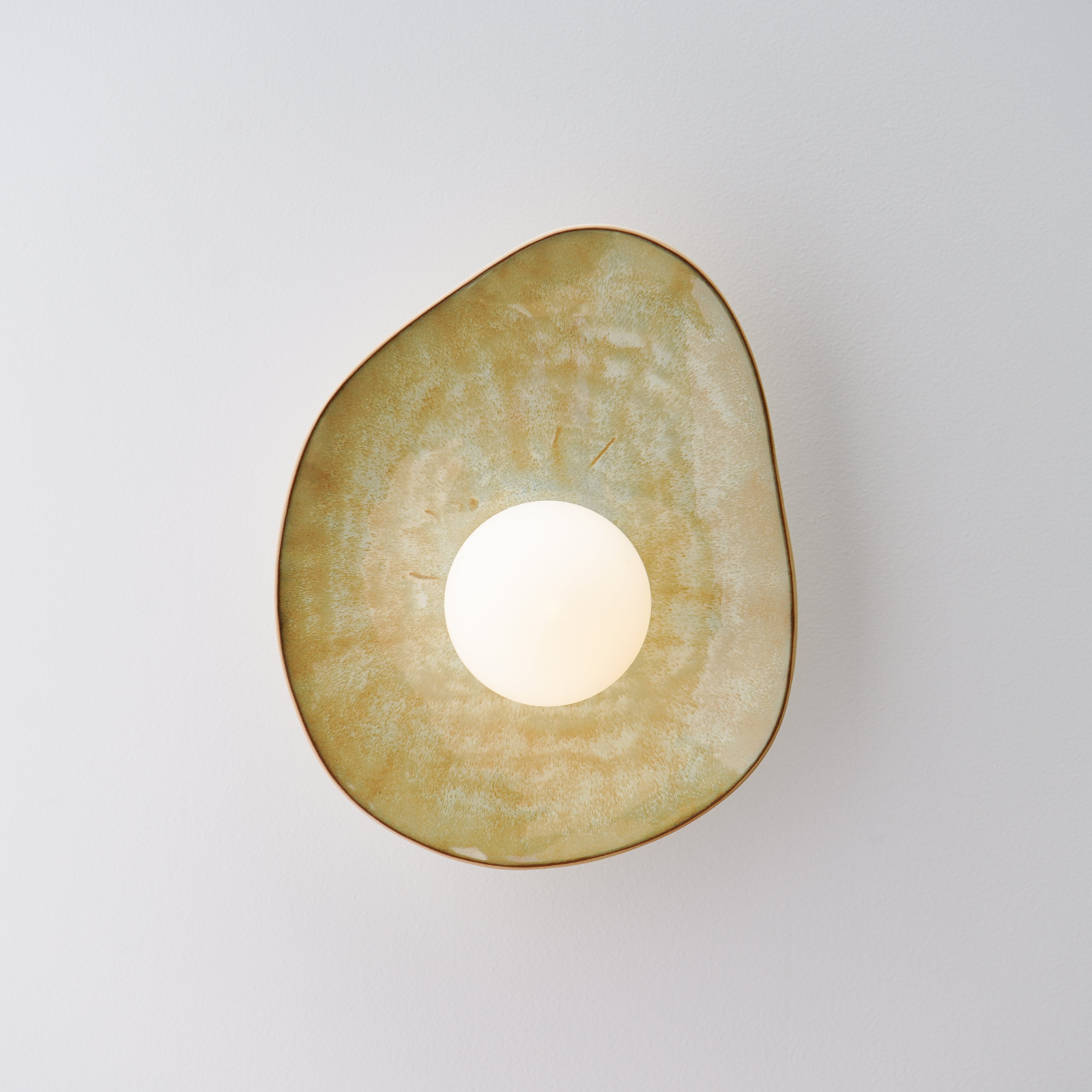Ceramic Wall Light in Olive Green / Wall Sconce