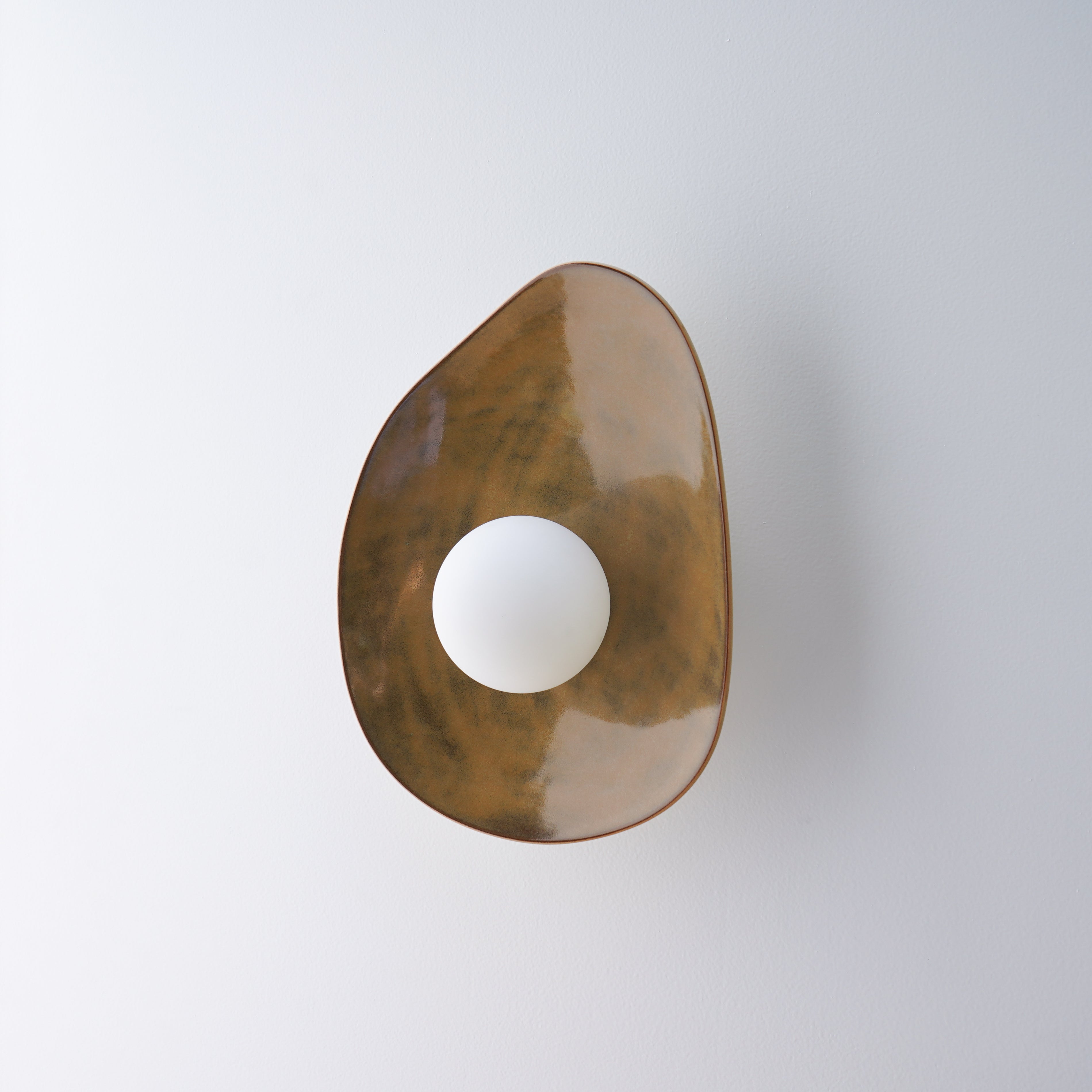Rustic Honey Brown Ceramic Wall Light / Sconce