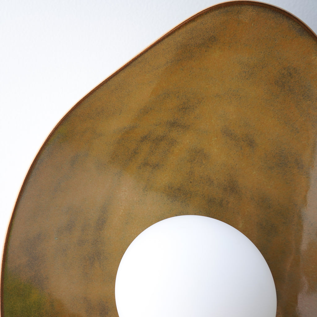 Rustic Honey Brown Ceramic Wall Light / Sconce
