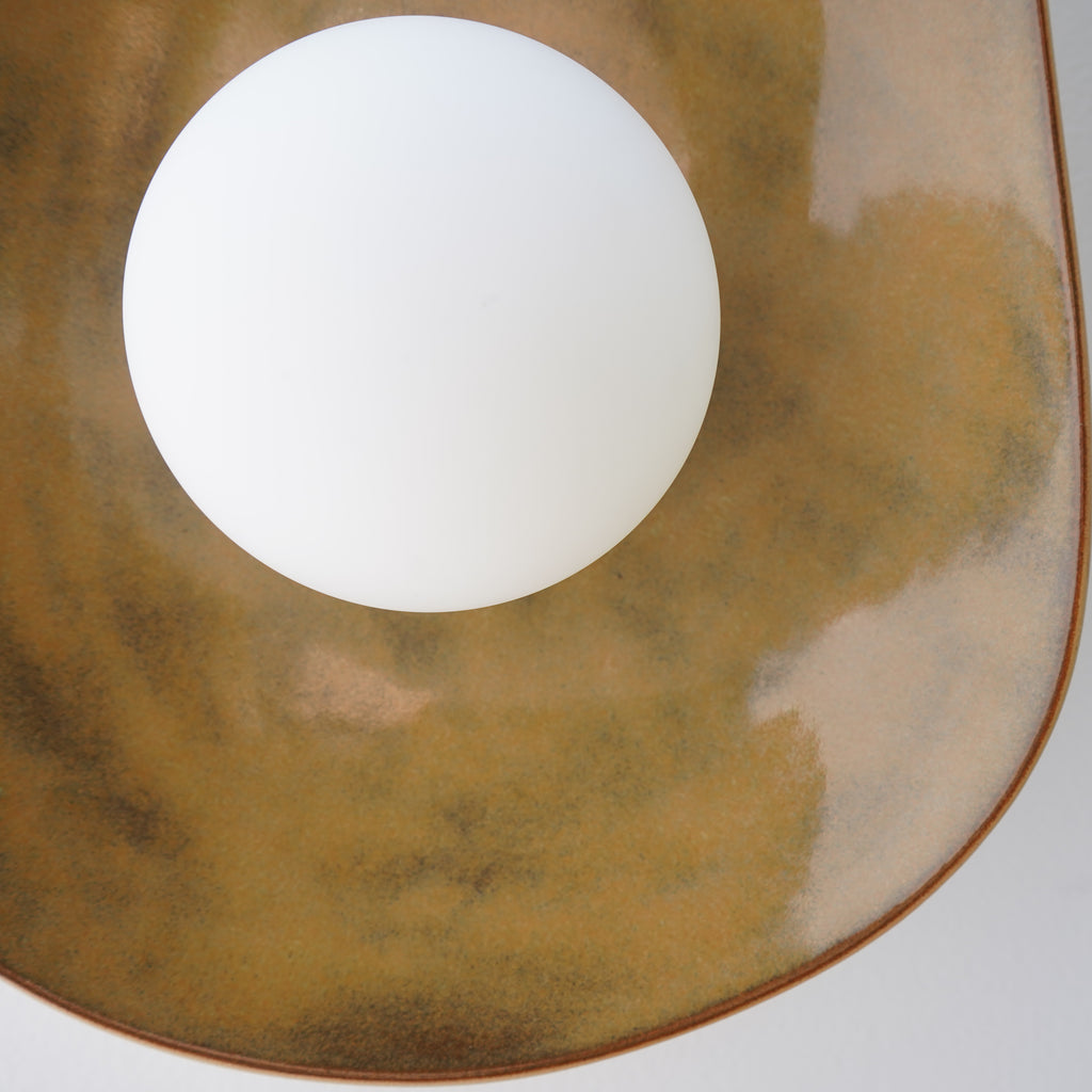 Rustic Honey Brown Ceramic Wall Light / Sconce