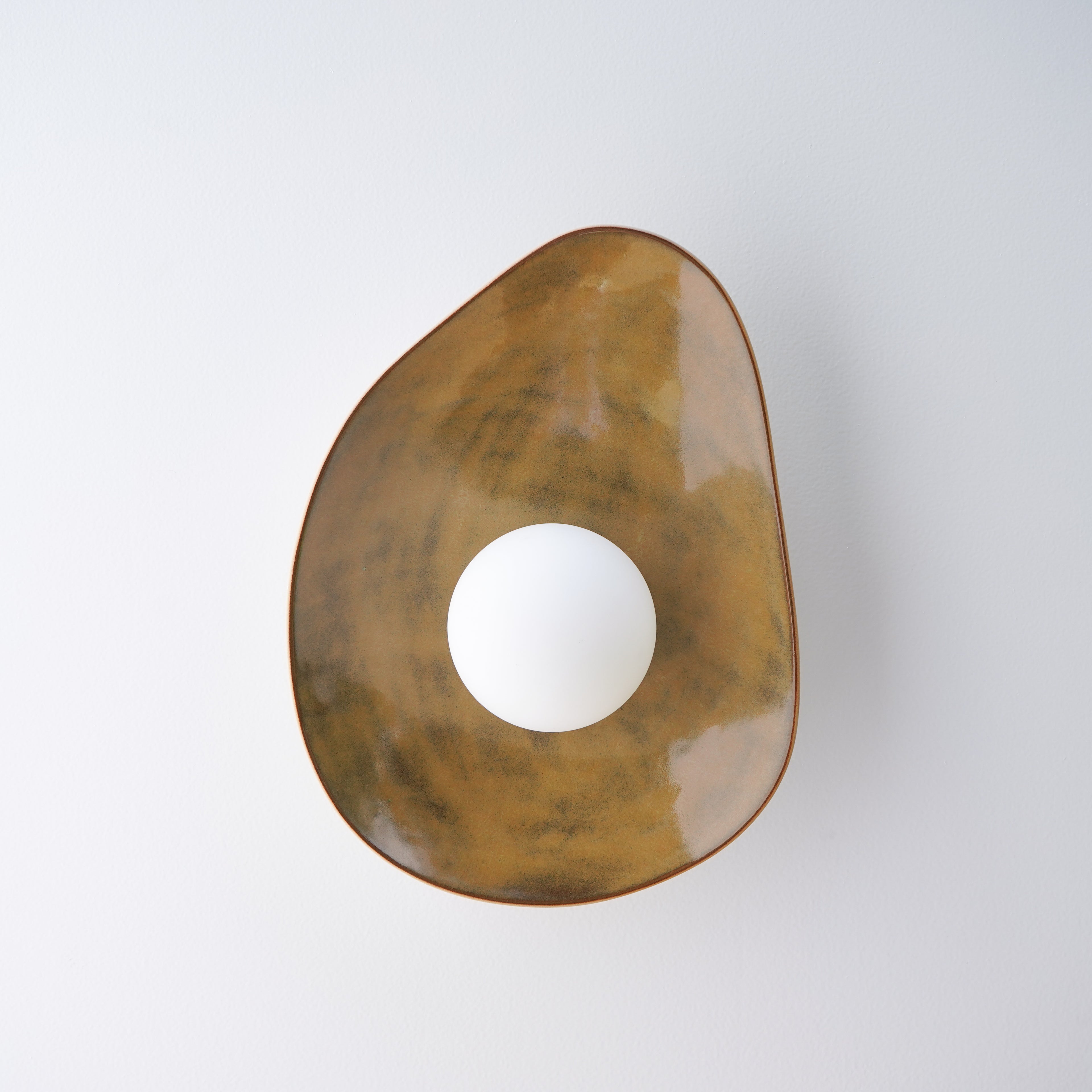 Rustic Honey Brown Ceramic Wall Light / Sconce
