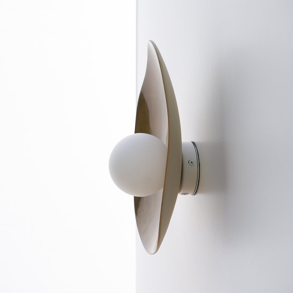 Rustic Honey Brown Ceramic Wall Light / Sconce
