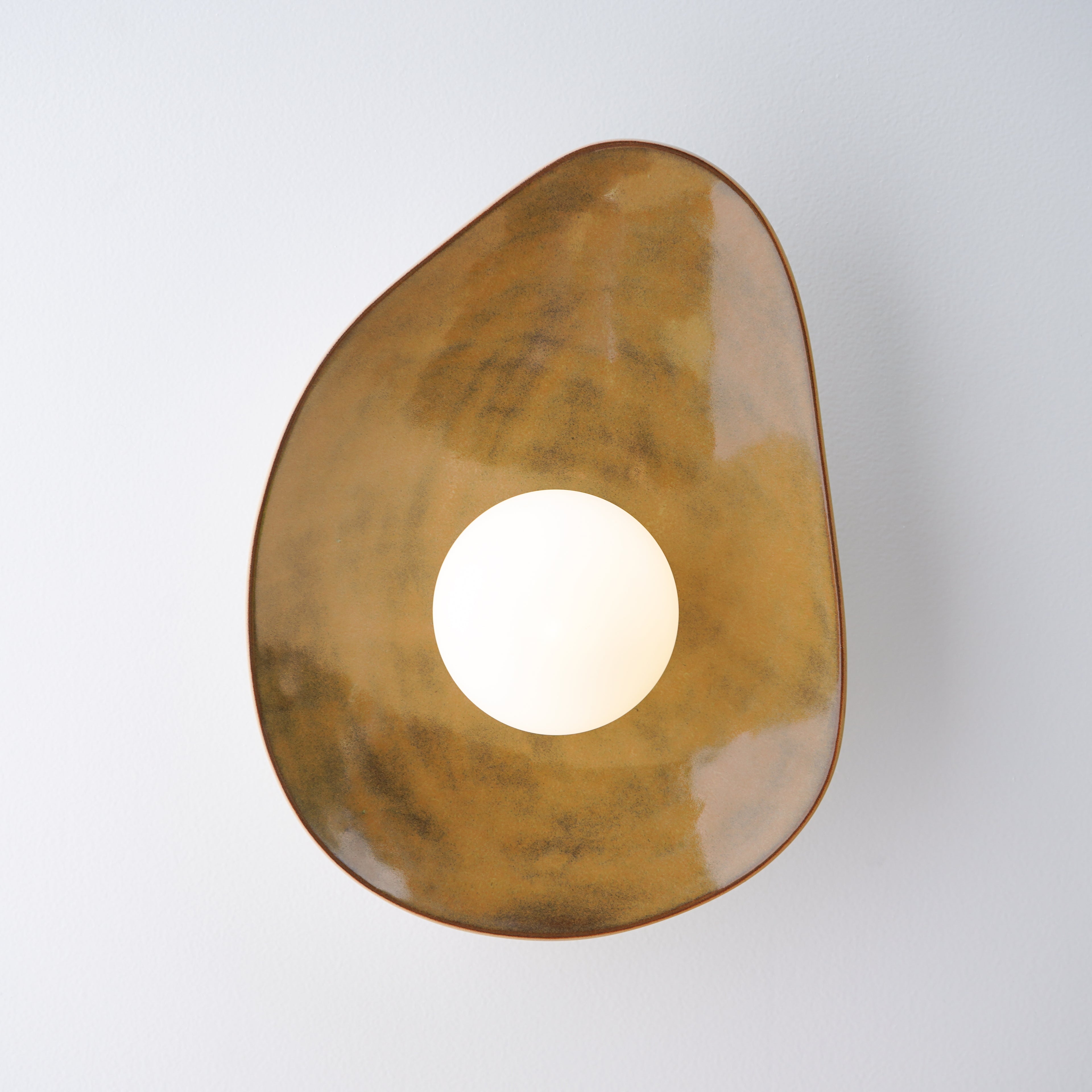 Rustic Honey Brown Ceramic Wall Light / Sconce