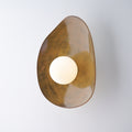 Rustic Honey Brown Ceramic Wall Light / Sconce