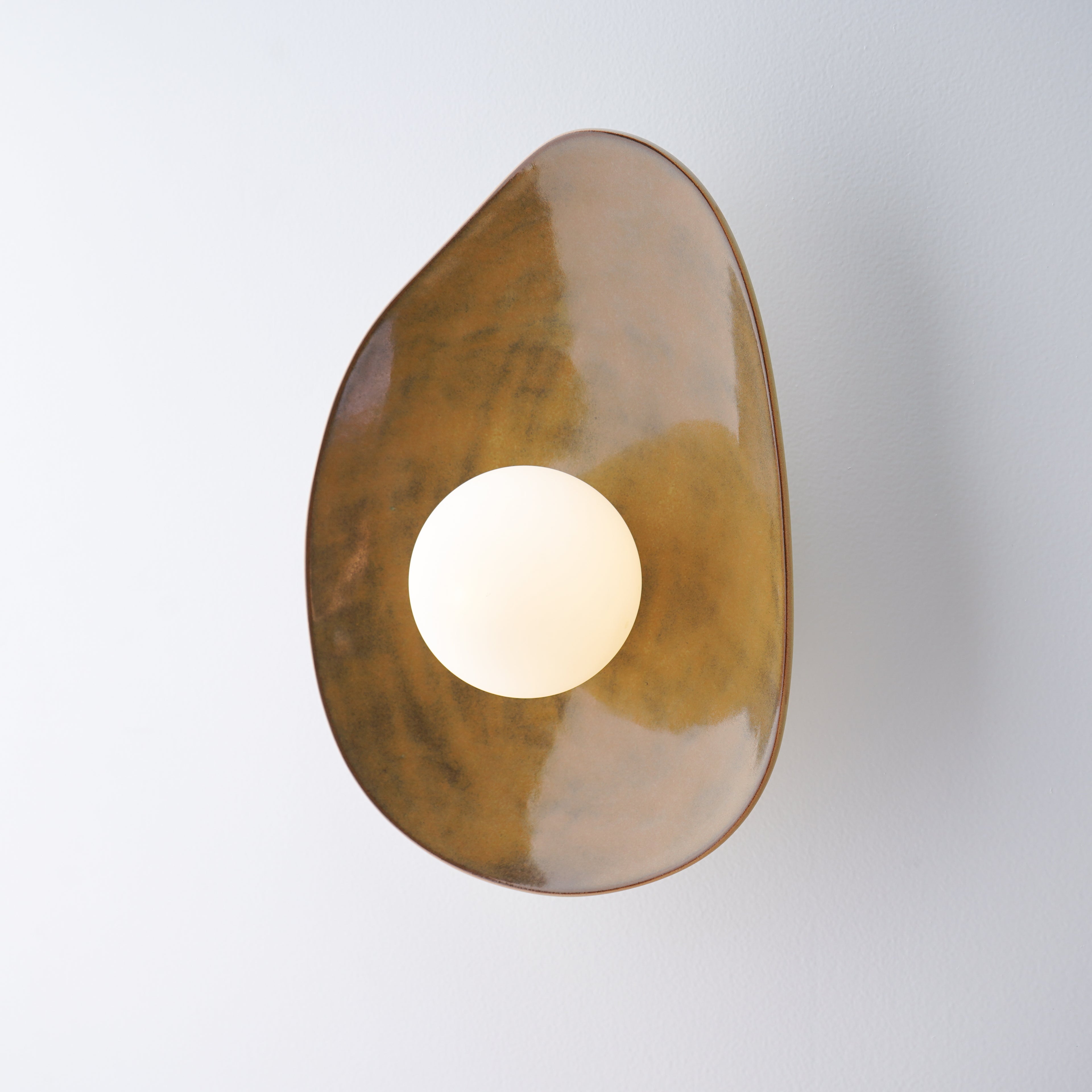 Rustic Honey Brown Ceramic Wall Light / Sconce