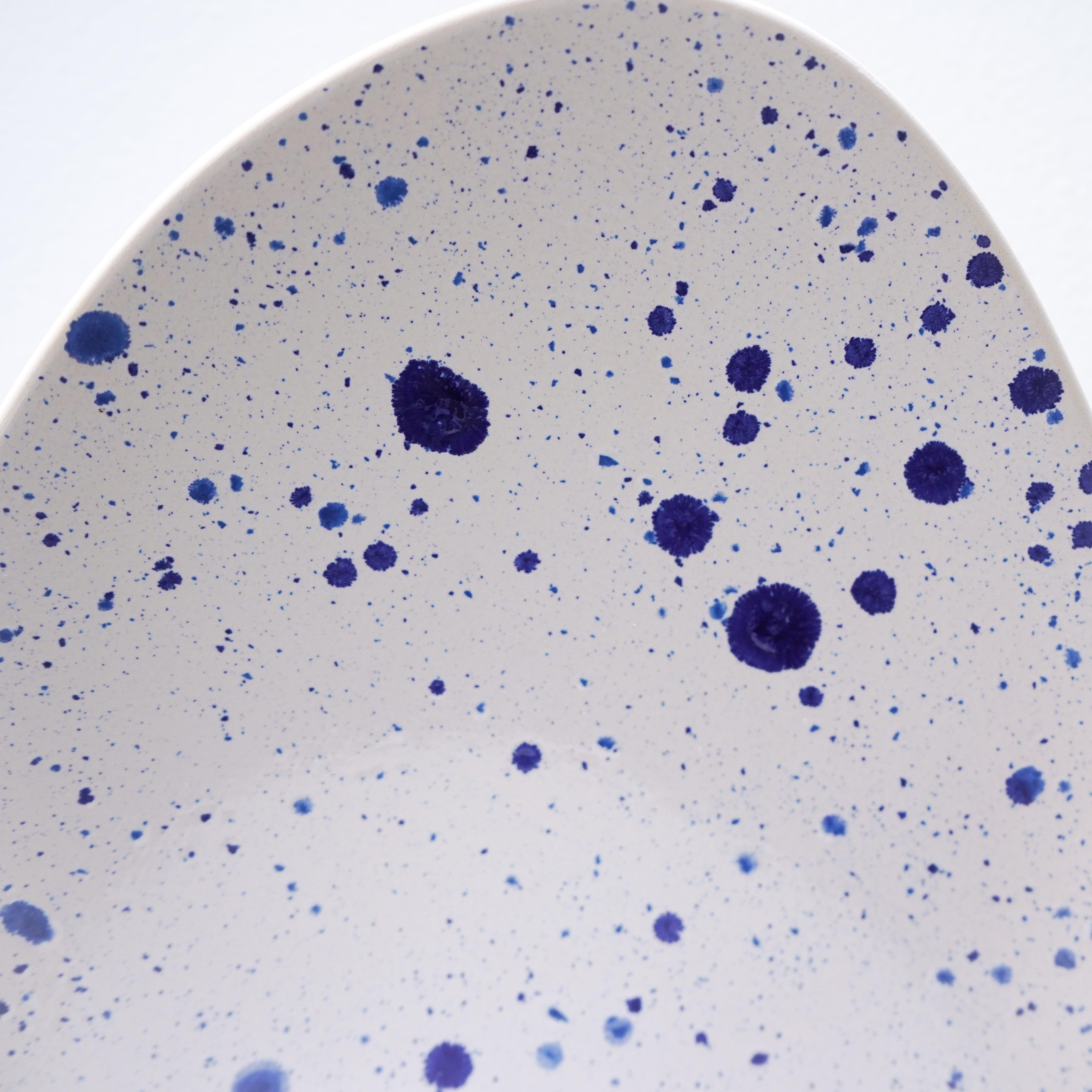 White Ceramic Wall Light with Blue Speckles / Wall Sconce