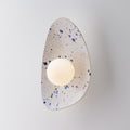White Ceramic Wall Light with Blue Speckles / Wall Sconce