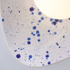 White Ceramic Wall Light with Blue Speckles / Wall Sconce