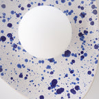 White Ceramic Wall Light with Blue Speckles / Wall Sconce