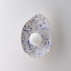 White Ceramic Wall Light with Blue Speckles / Wall Sconce