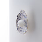 White Ceramic Wall Light with Blue Speckles / Wall Sconce