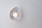 White Ceramic Wall Light with Blue Speckles / Wall Sconce
