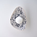White Ceramic Wall Light with Black Speckles / Wall sconce