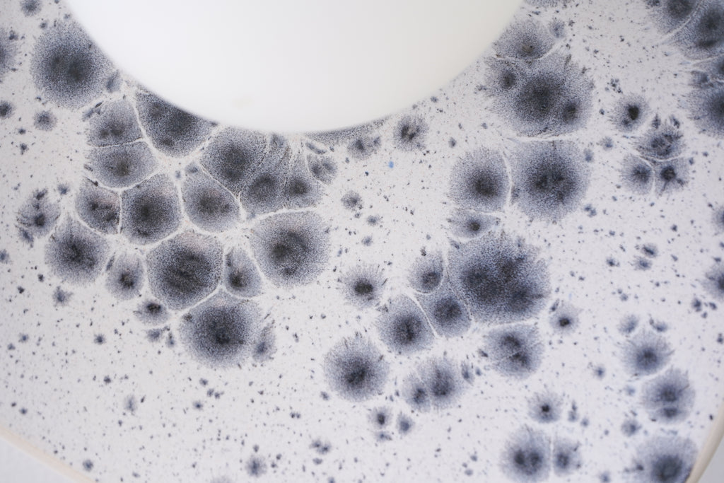 White Ceramic Wall Light with Black Speckles / Wall sconce
