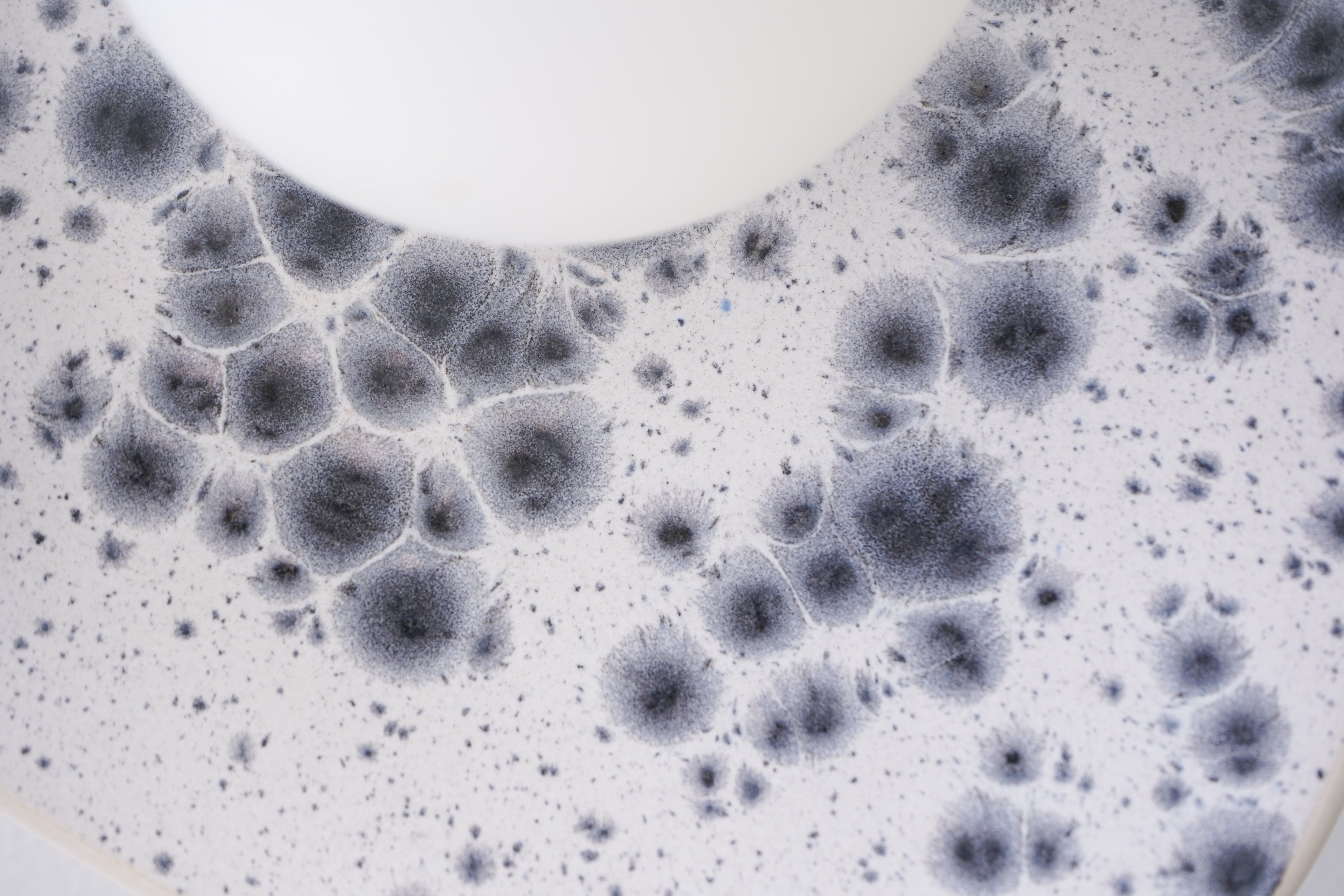 White Ceramic Wall Light with Black Speckles / Wall sconce
