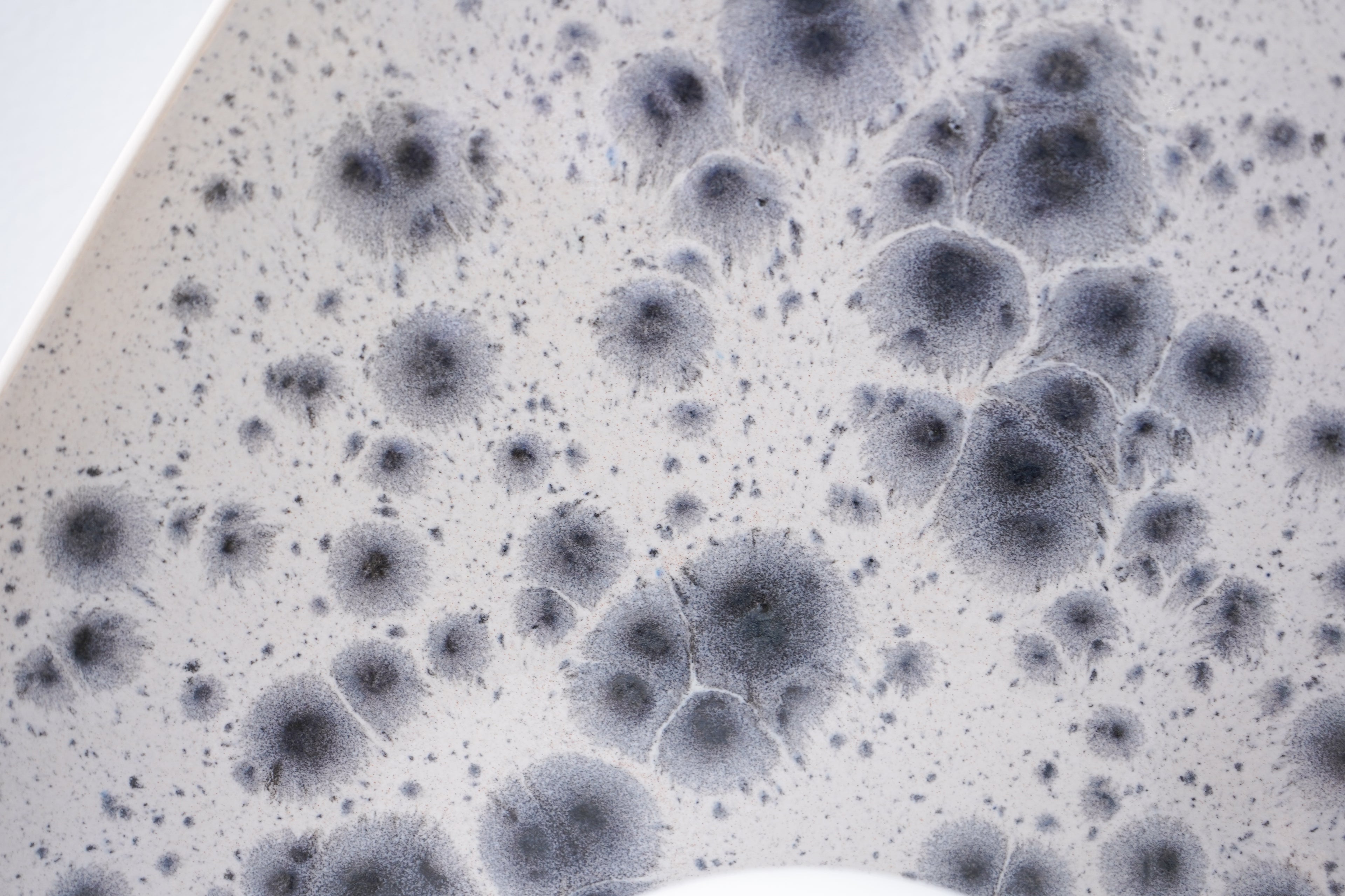 White Ceramic Wall Light with Black Speckles / Wall sconce