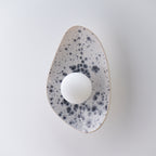 White Ceramic Wall Light with Black Speckles / Wall sconce