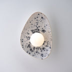 White Ceramic Wall Light with Black Speckles / Wall sconce