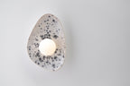 White Ceramic Wall Light with Black Speckles / Wall sconce