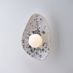 White Ceramic Wall Light with Black Speckles / Wall sconce