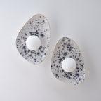 White Ceramic Wall Light with Black Speckles / Wall sconce