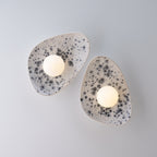 White Ceramic Wall Light with Black Speckles / Wall sconce