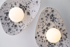 White Ceramic Wall Light with Black Speckles / Wall sconce