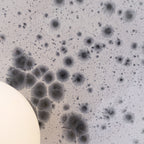 White Ceramic Wall Light with Black Speckles / Wall sconce
