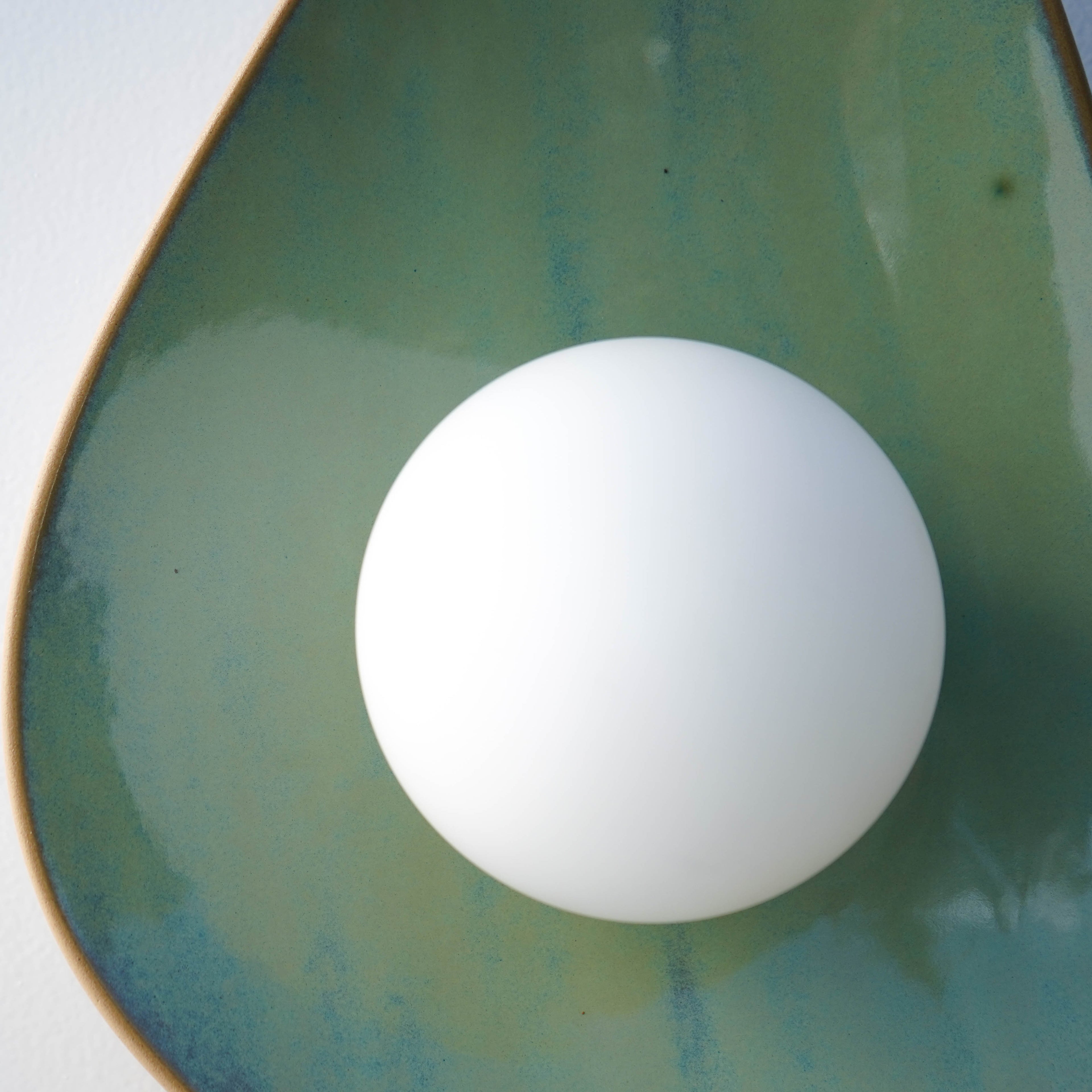 Handmade Ocean Blue Ceramic Wall Sconce / Wall Light