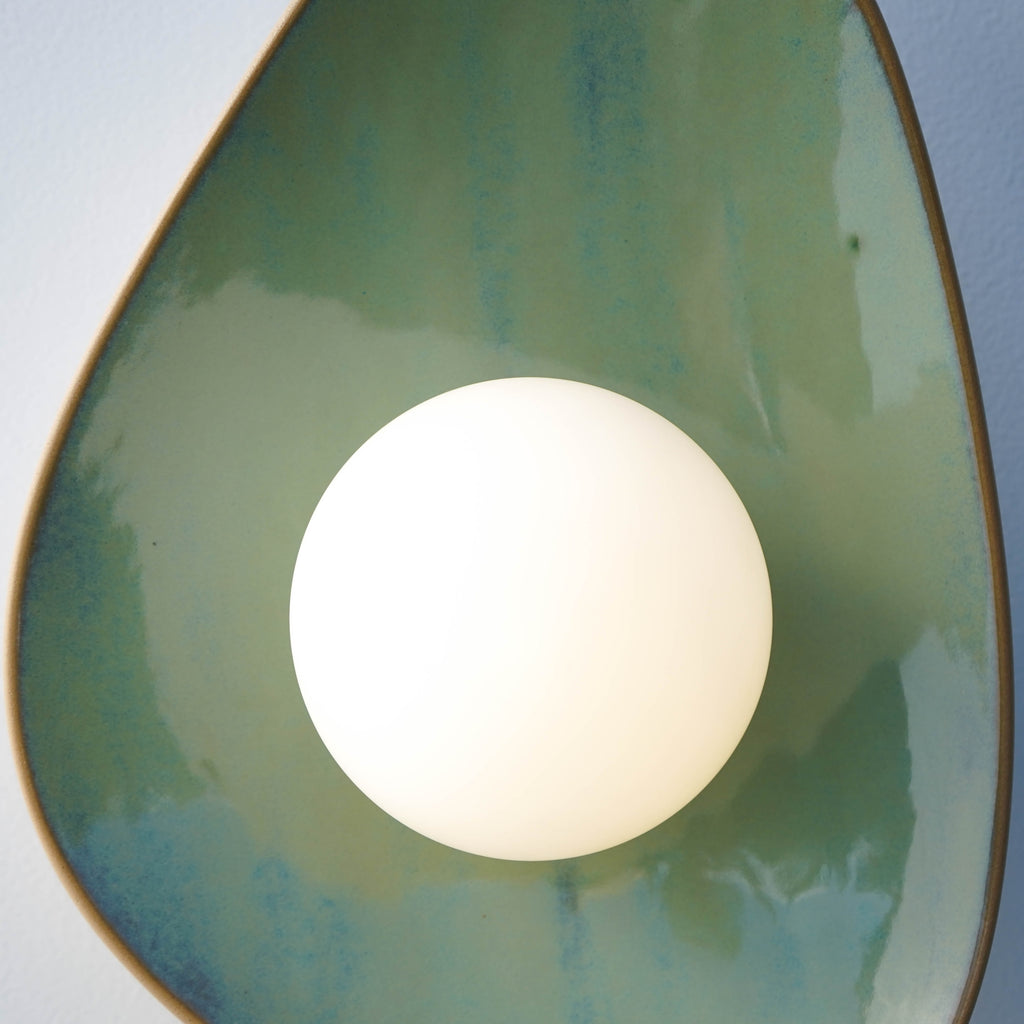 Handmade Ocean Blue Ceramic Wall Sconce / Wall Light