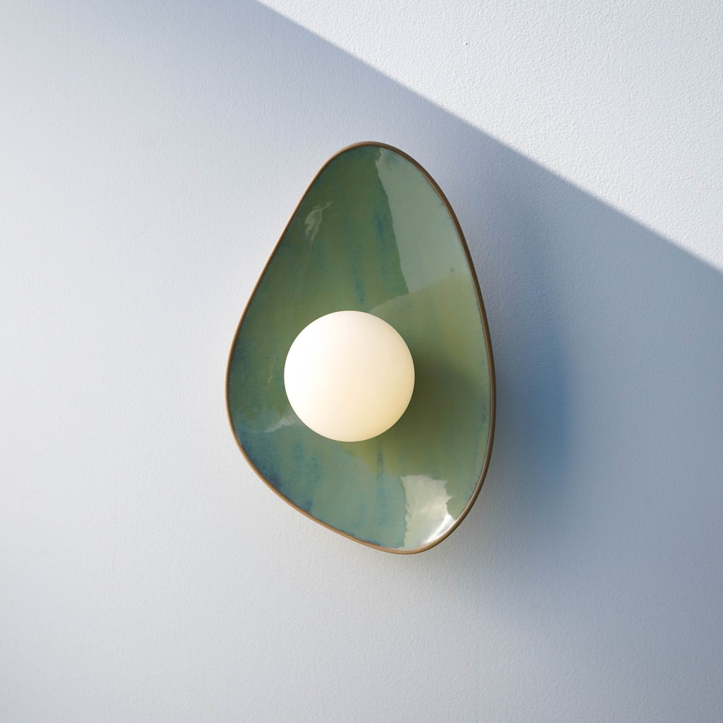 Handmade Ocean Blue Ceramic Wall Sconce / Wall Light