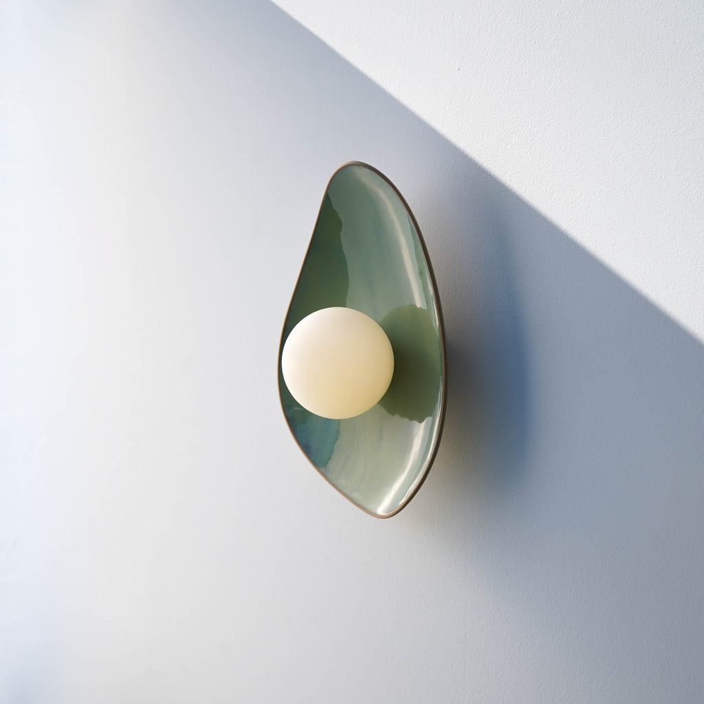 Handmade Ocean Blue Ceramic Wall Sconce / Wall Light
