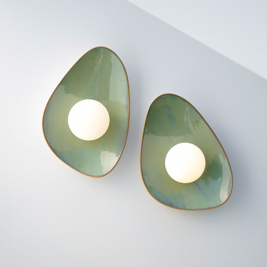 Handmade Ocean Blue Ceramic Wall Sconce / Wall Light
