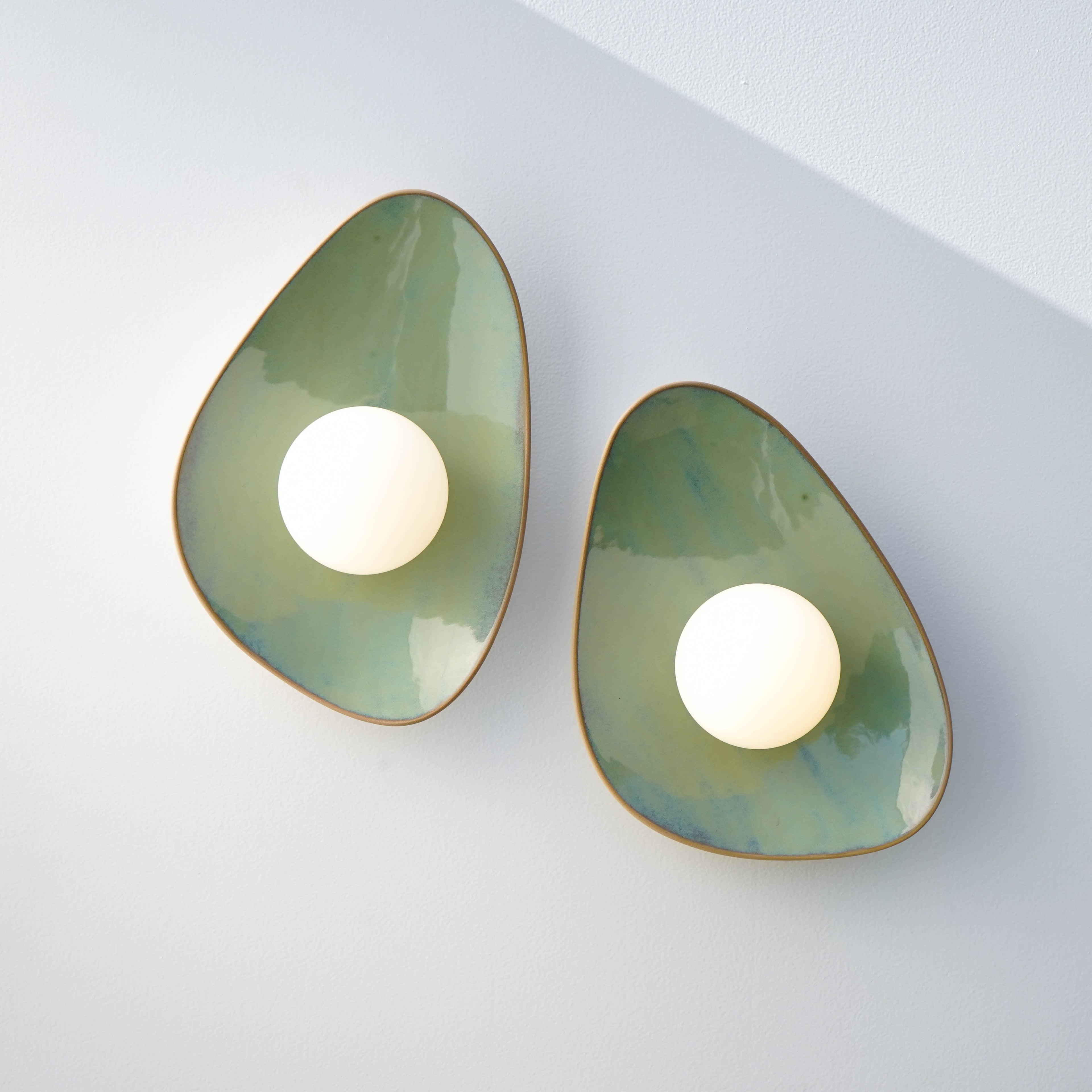 Handmade Ocean Blue Ceramic Wall Sconce / Wall Light
