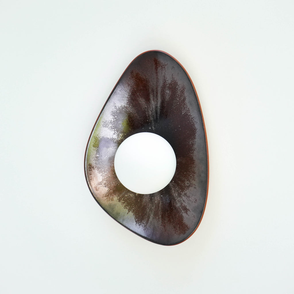 Aplique de pared/lámpara de pared de cerámica azul oscuro hecha a mano