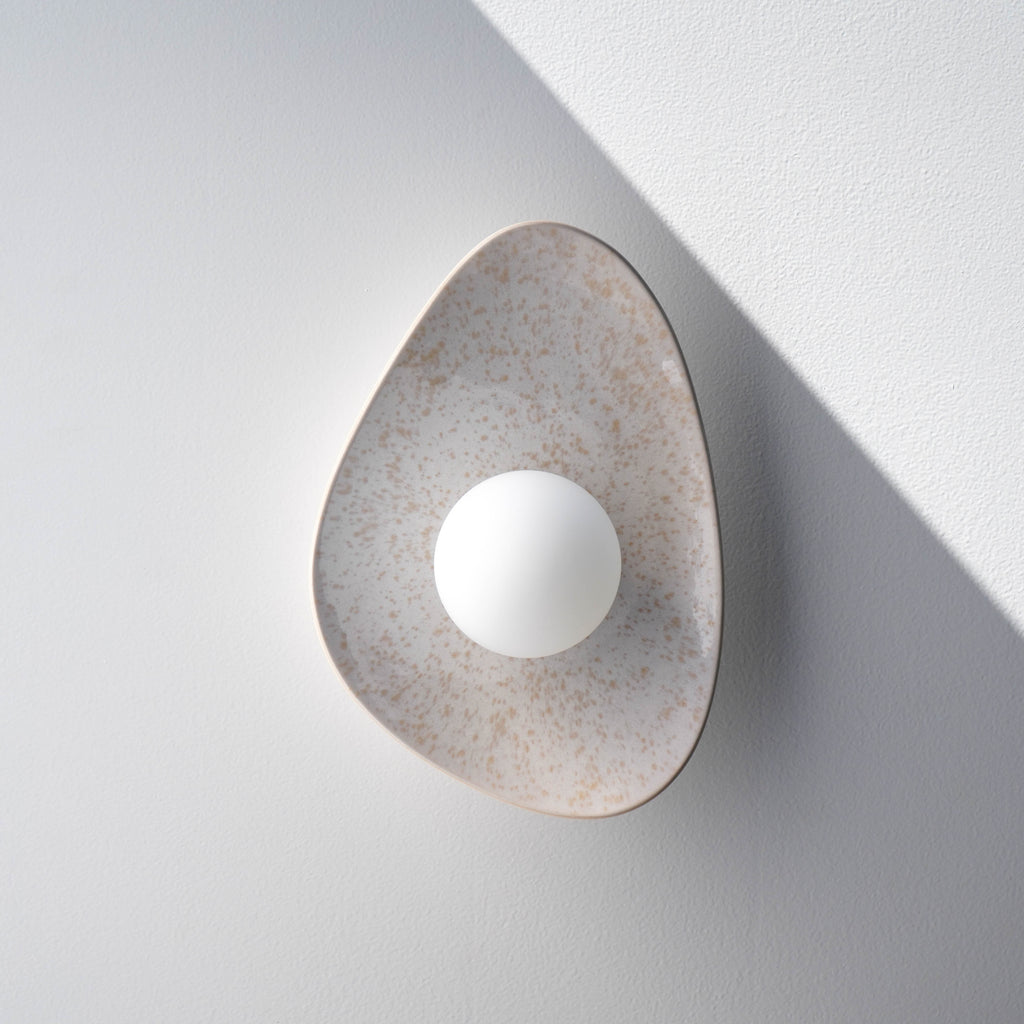 Pearl White Speckle Ceramic Wall Lamp / Sconce