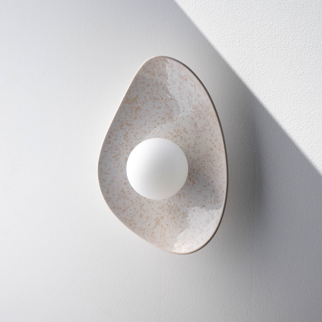 Pearl White Speckle Ceramic Wall Lamp / Sconce