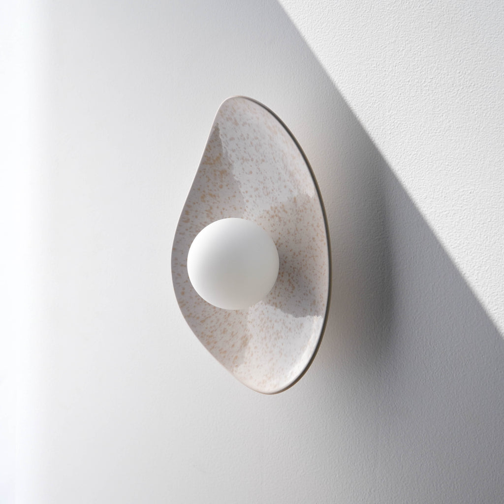 Pearl White Speckle Ceramic Wall Lamp / Sconce