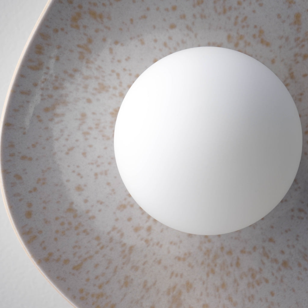 Pearl White Speckle Ceramic Wall Lamp / Sconce