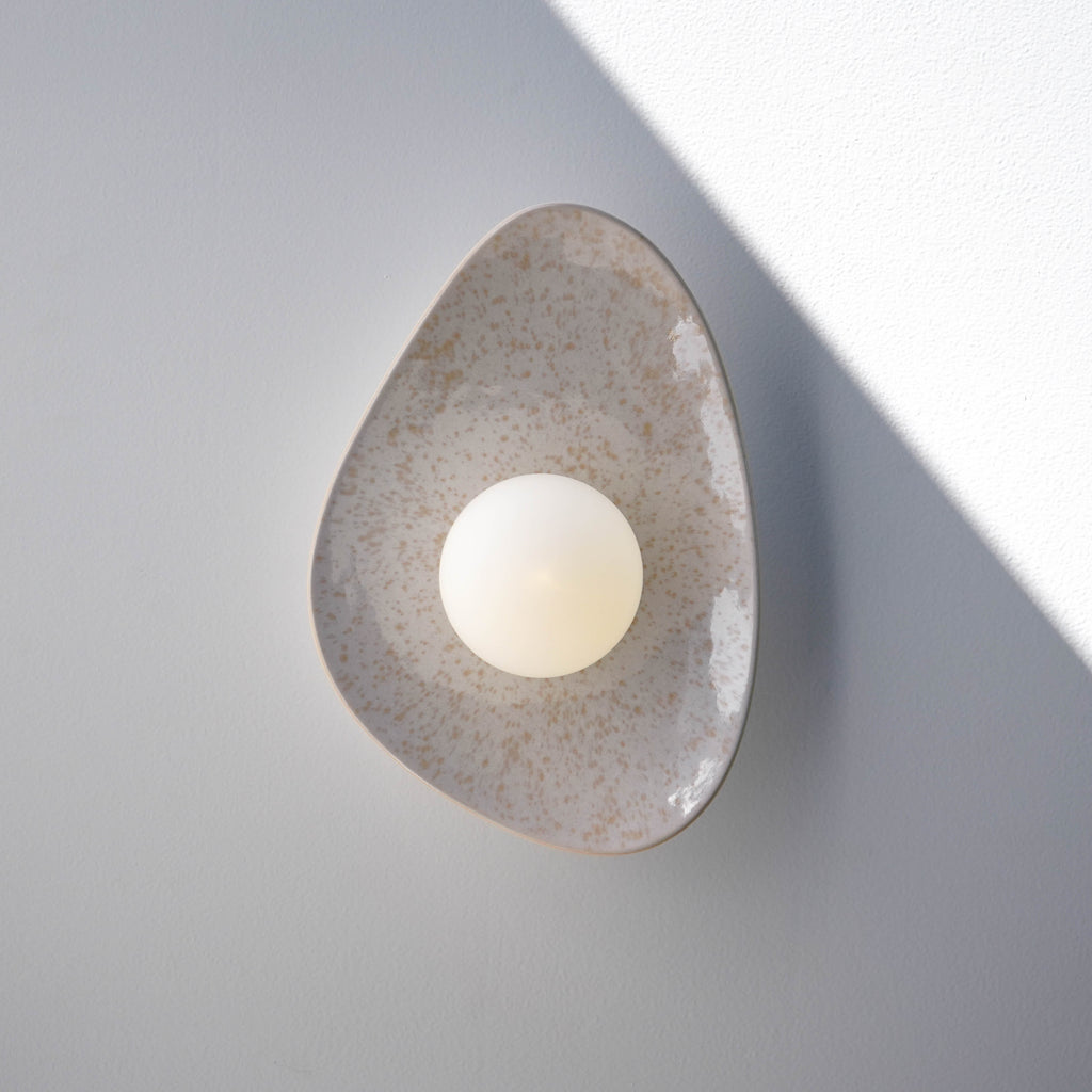 Pearl White Speckle Ceramic Wall Lamp / Sconce