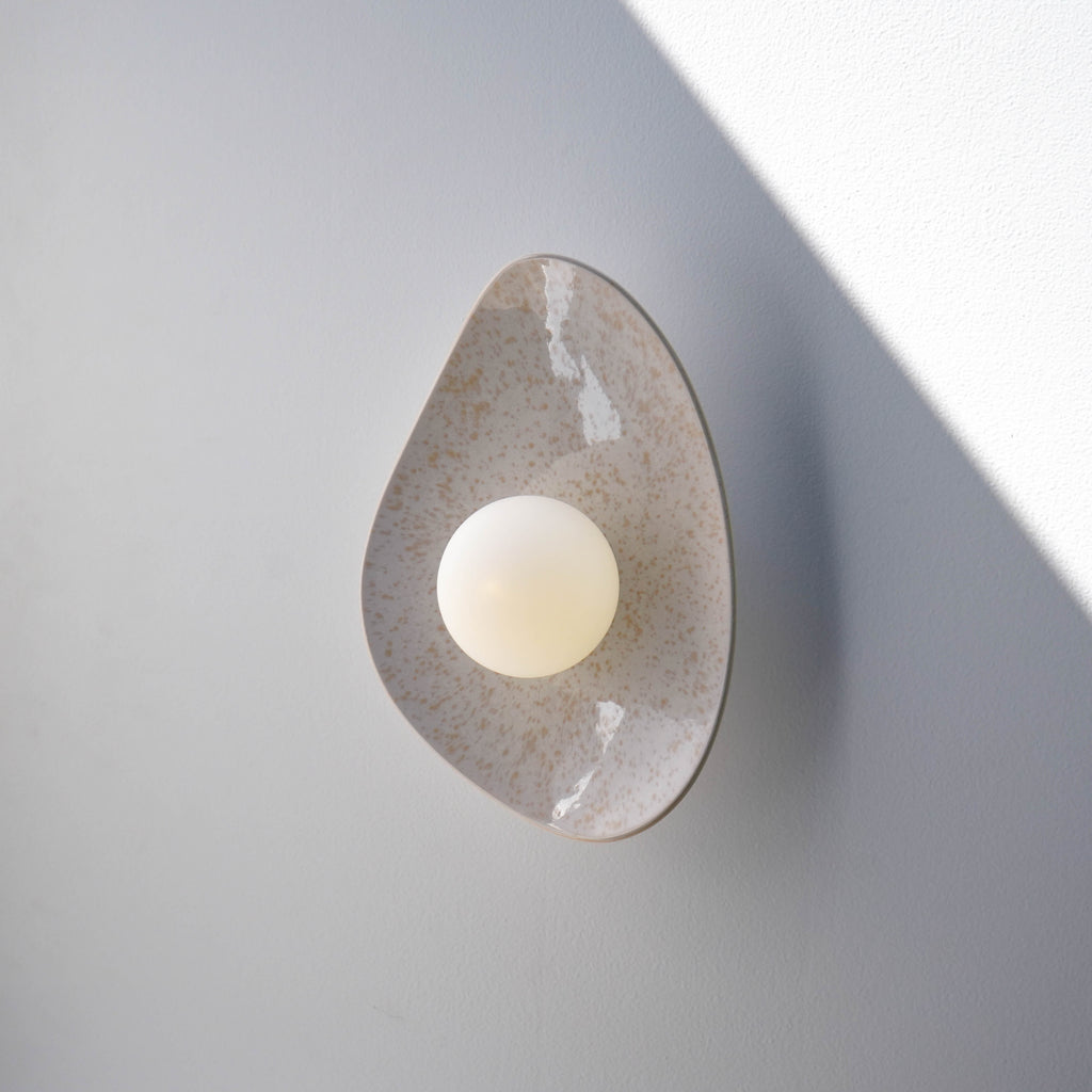 Pearl White Speckle Ceramic Wall Lamp / Sconce