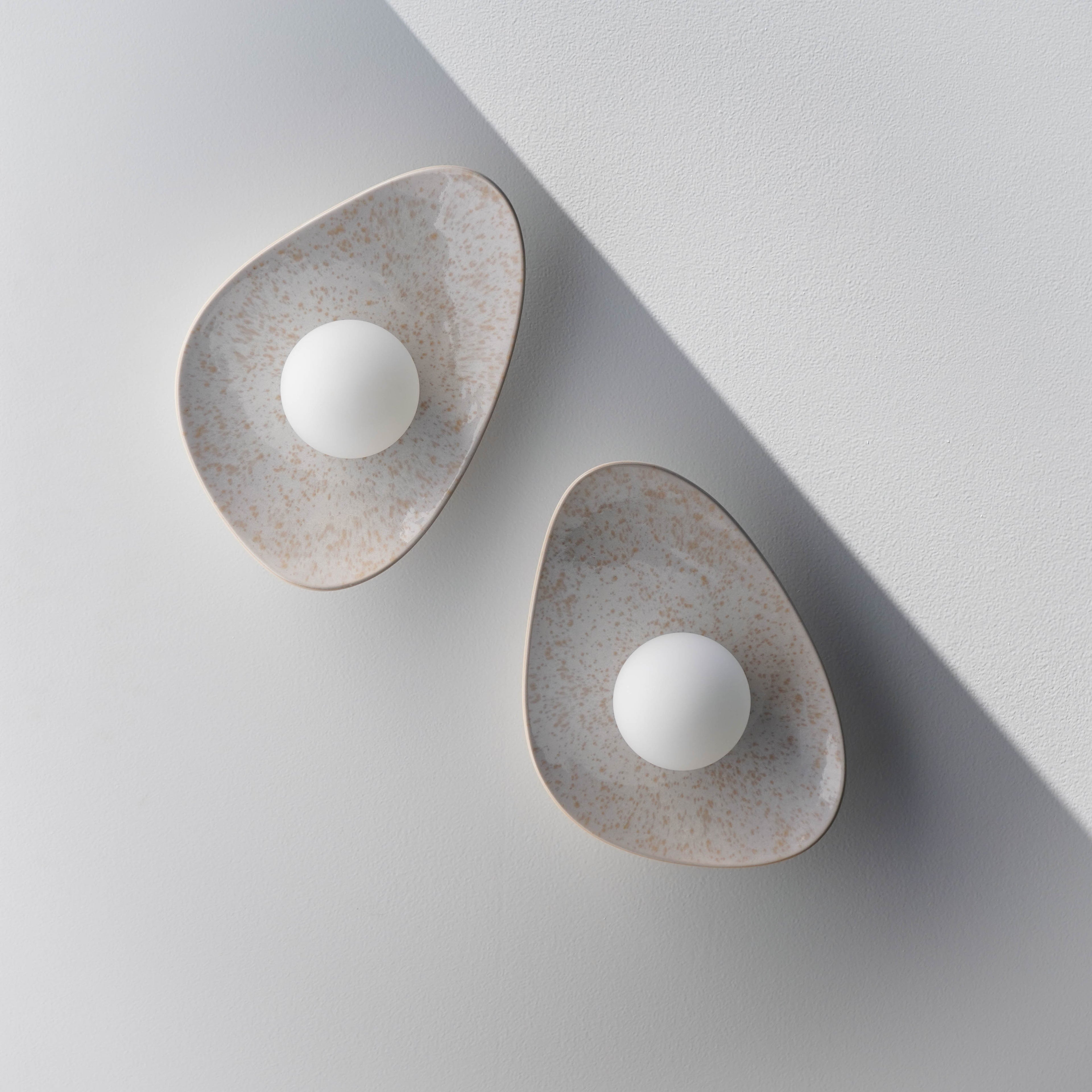 Pearl White Speckle Ceramic Wall Lamp / Sconce