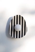 Black and White Striped Ceramic Wall Light / Sconce