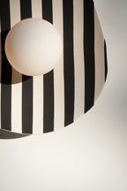 Black and White Striped Ceramic Wall Light / Sconce