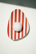 Red and White Striped Ceramic Wall Light / Sconce