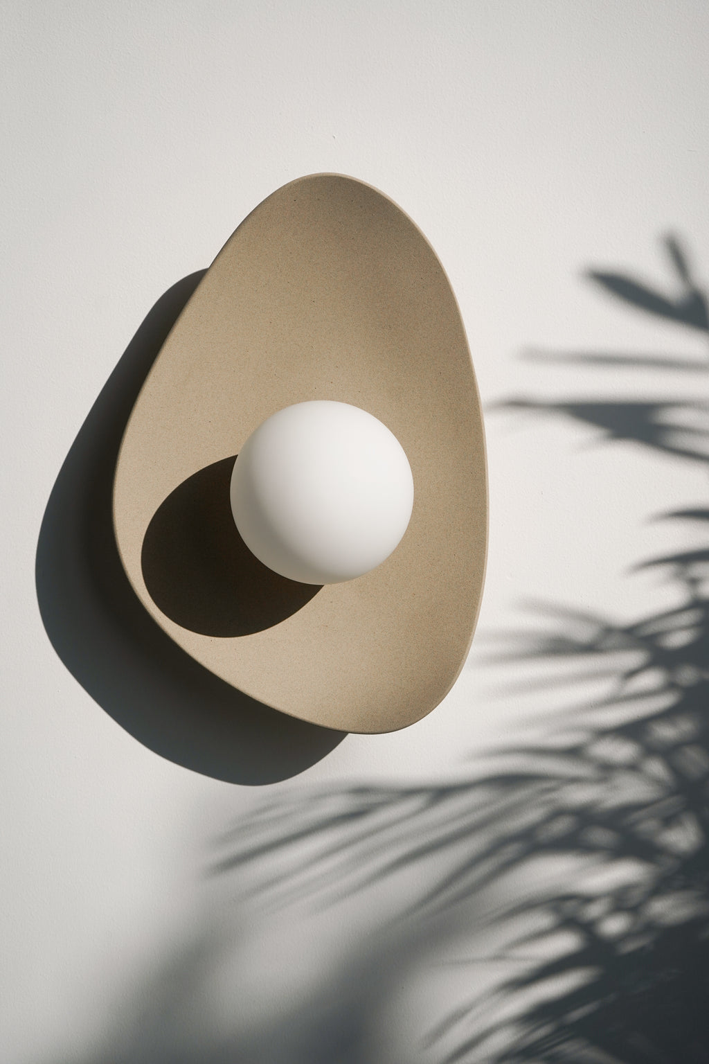 Handmade Beige Ceramic Wall Light / Sconce