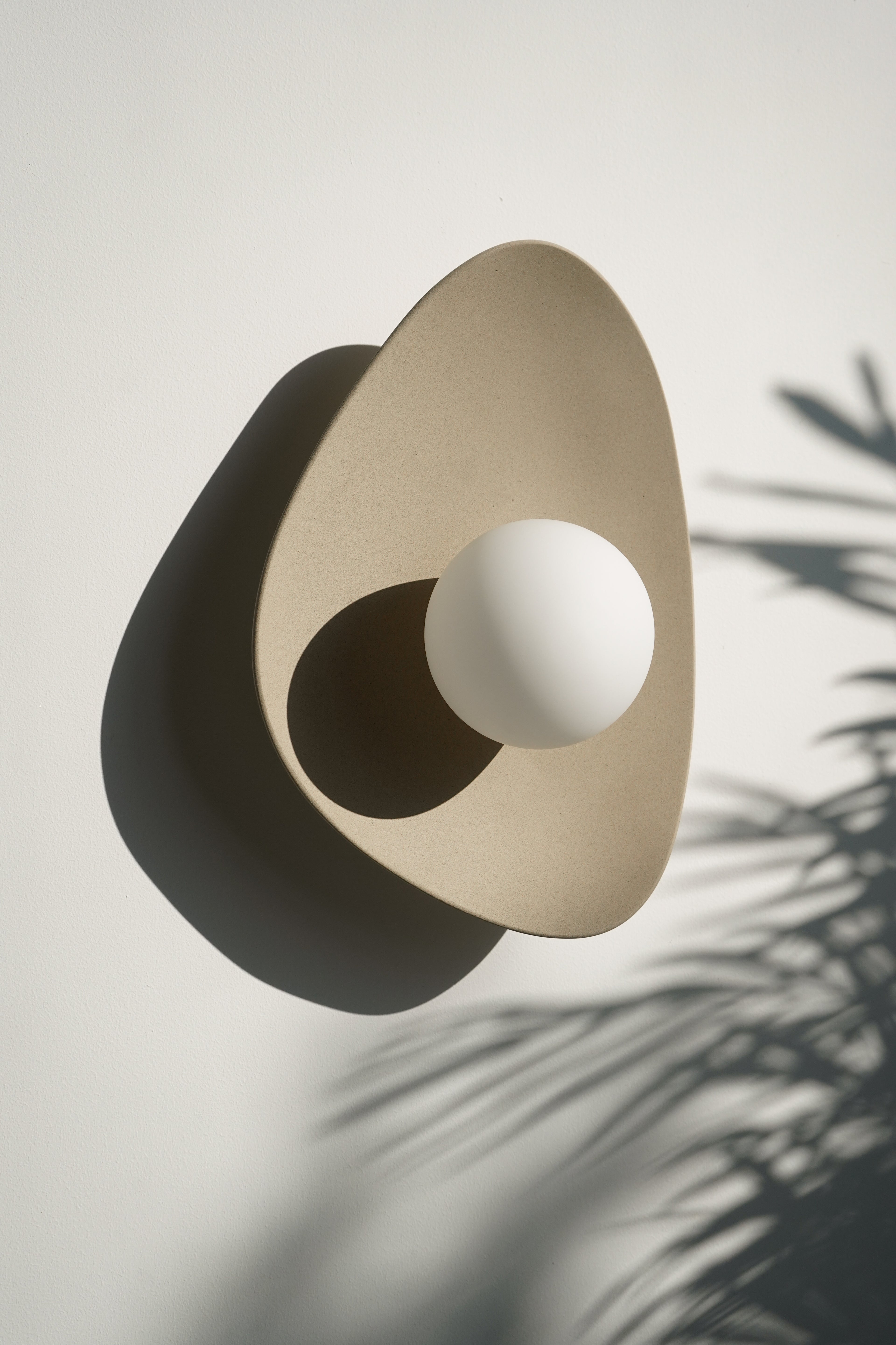 Handmade Beige Ceramic Wall Light / Sconce