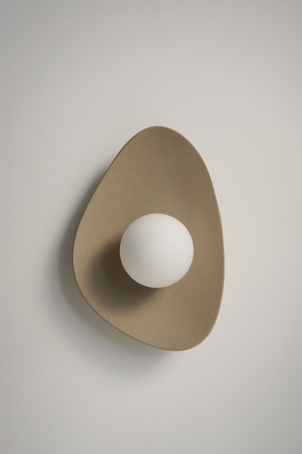 Handmade Beige Ceramic Wall Light / Sconce