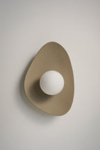 Handmade Beige Ceramic Wall Light / Sconce